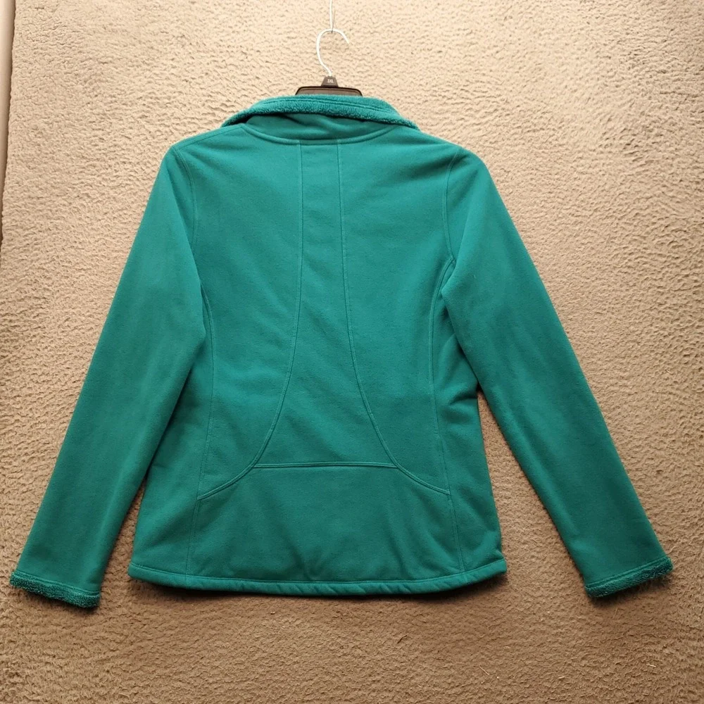 The North Face Jacket Mens‎ Green Fleece Lined Mock Neck Embroidered Logo Zipper